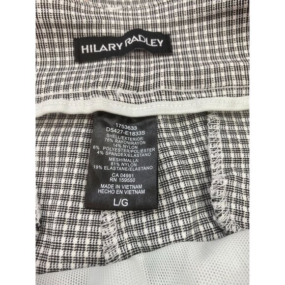 Hilary Radley Women's LG Black & White Stretch Tummy Control Leggings - Picture 3 of 6